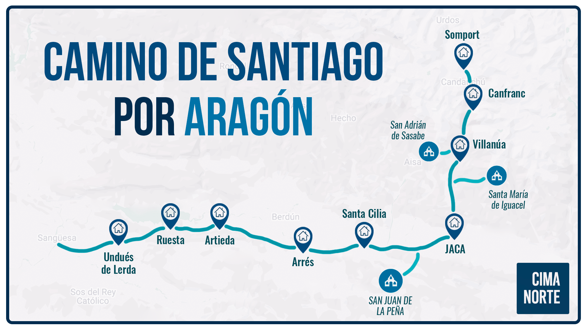 camino de santiago por aragón mapa recorrido etapas