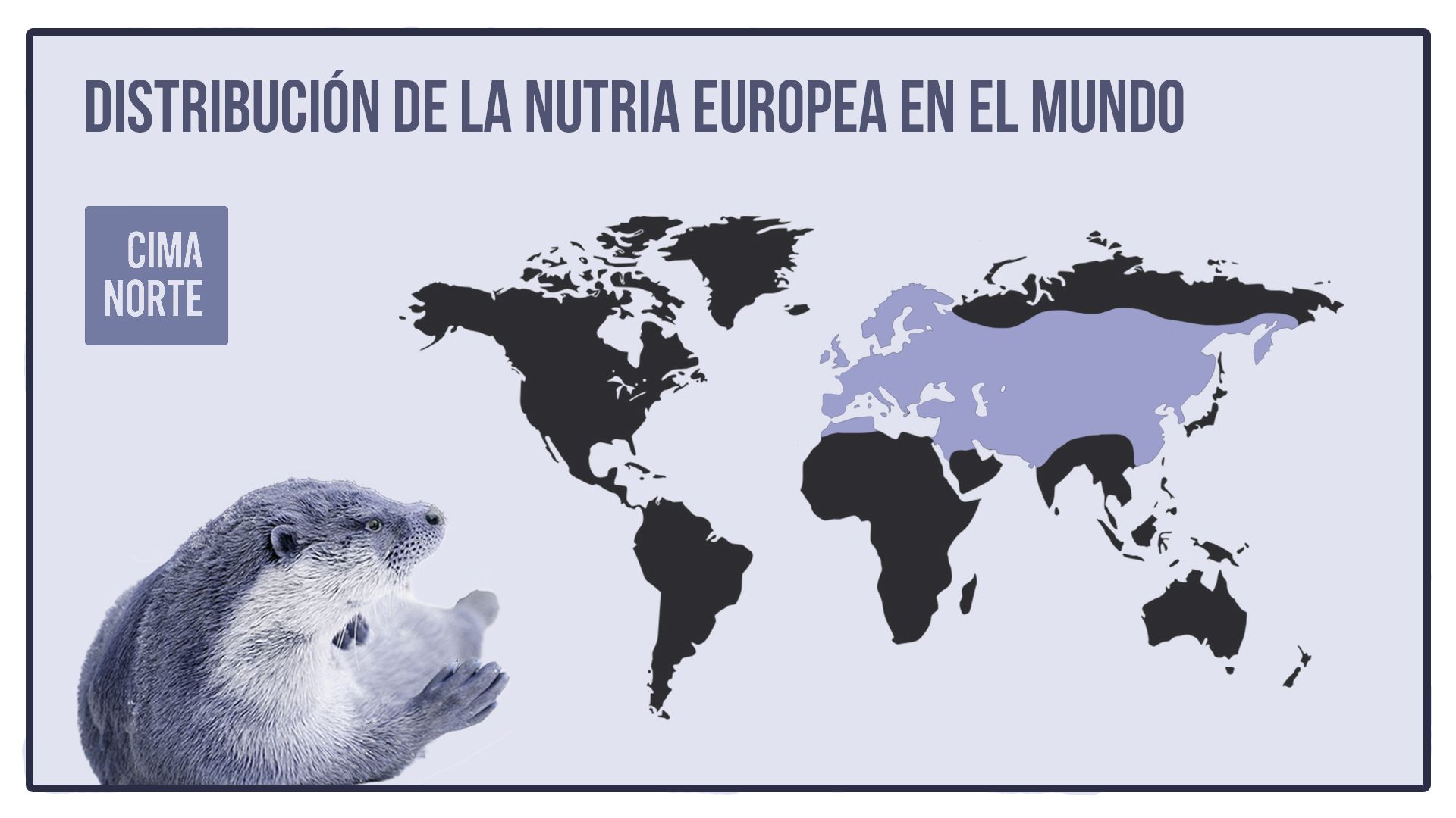 distribución nutria europea en el mundo mapa infografia