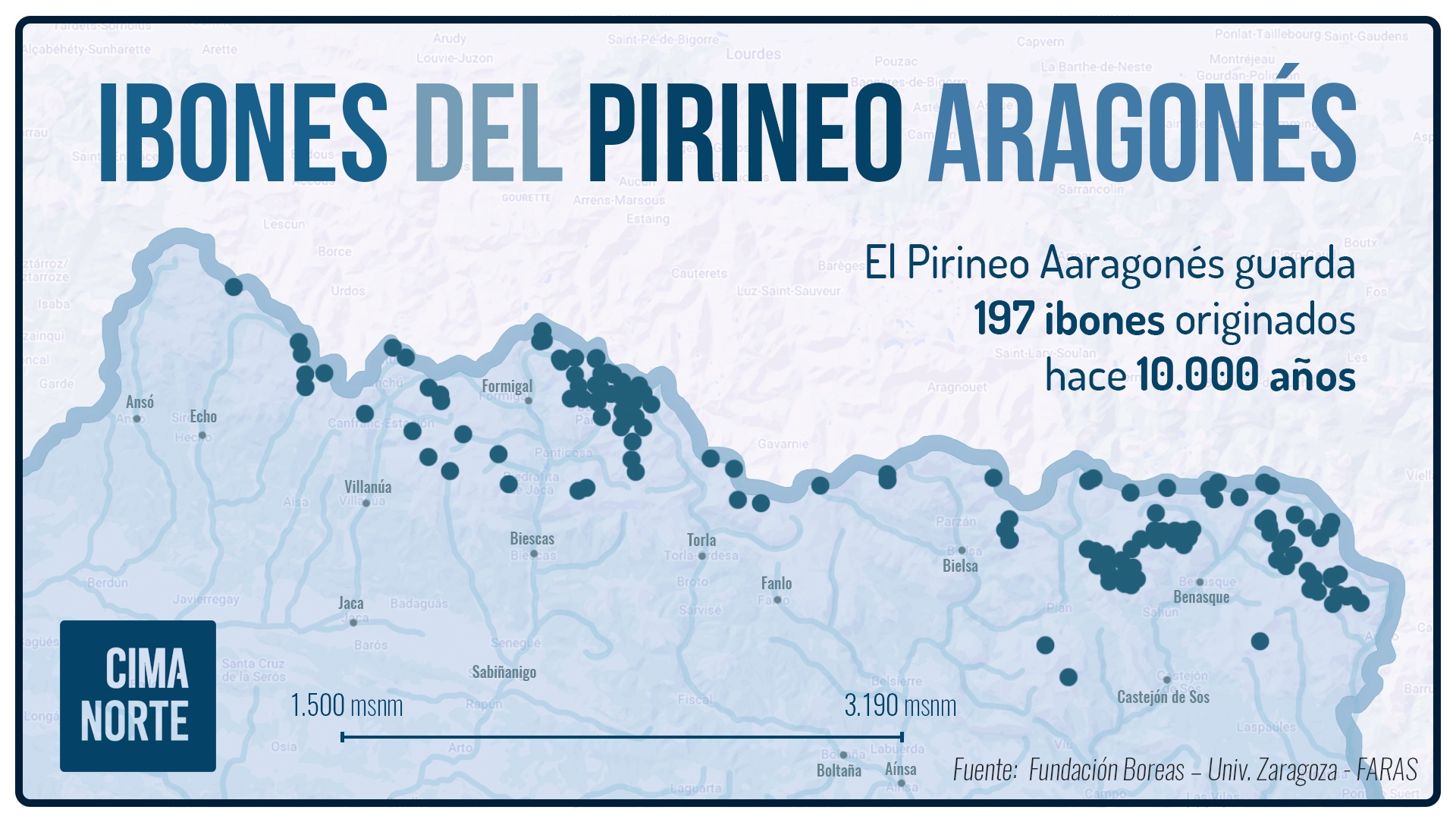 mapa ibones del pirineo aragonés